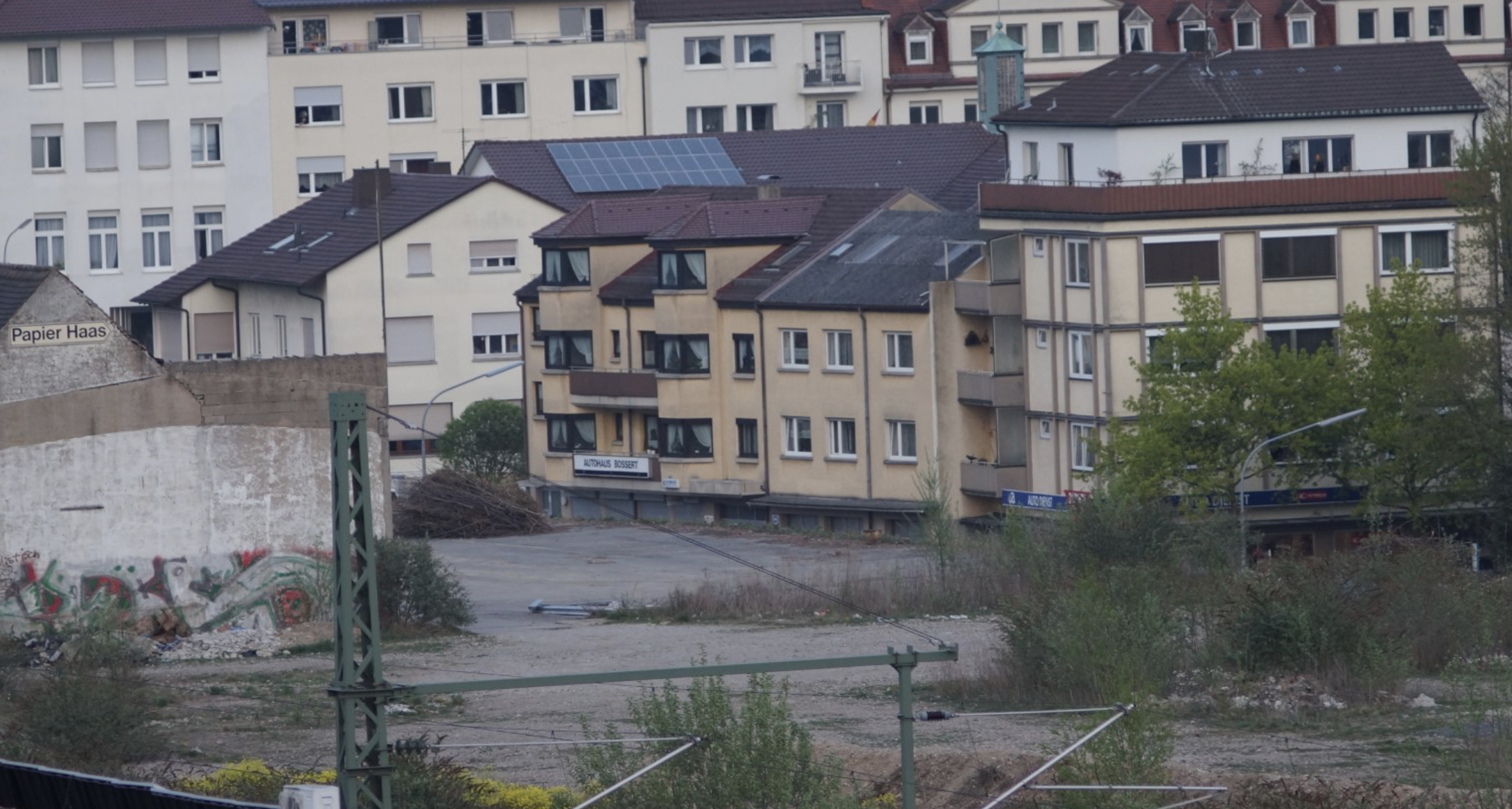 Brachliegendes Bahngelände nördlich der Frankstraße - Fallow southern part before demolition of last buildings